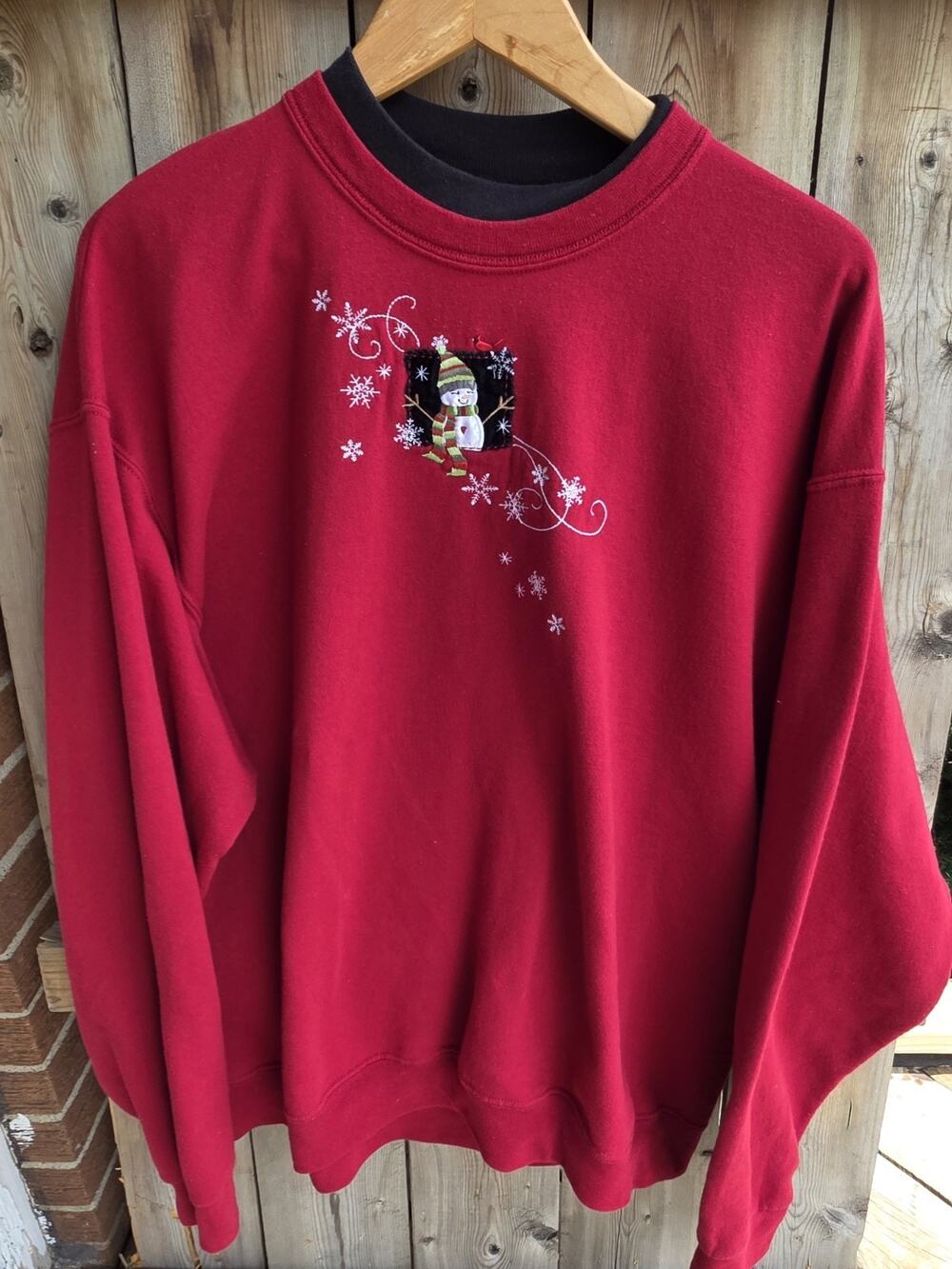 VTG 90's Top Stitch By Morning Sun Grandma Sweatshirt Christmas Snowman Size XL